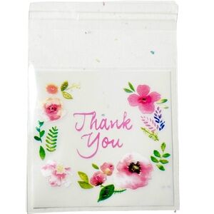 Bags Plastic 4”x2.75” Thank You (100ct) Floral Clear Self Sealing